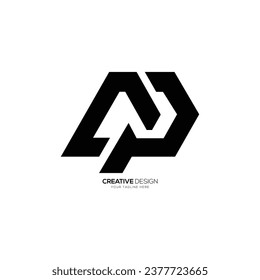 Letra Cp o Dp formas creativas únicas logotipo abstracto del monograma del alfabeto
