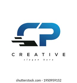 Letter CP Fast Speed and e commerce Logo Design Element