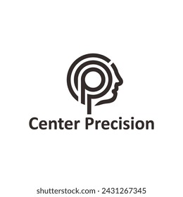 letter cp with head people logo design	
