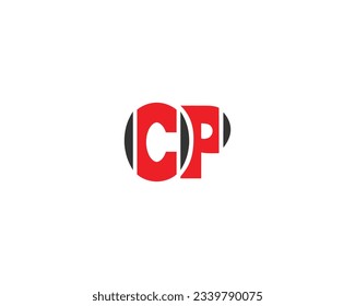 Diseño de logotipo CP simple de ilustración vectorial mínima.
