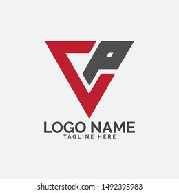 letter cp logo design vector