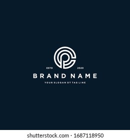 letter CP logo design vector template