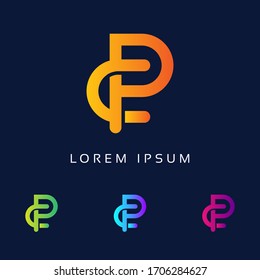 letra logotipo CP Icono plantilla vector abstracto.