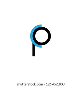 letter cp logo vector