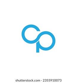 vector de logotipo geométrico de curva de bucle cp de letra 