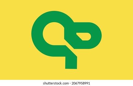 Letter CP negative space icon logo design vector