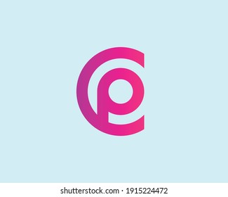 letter cp and pc logo design vector template