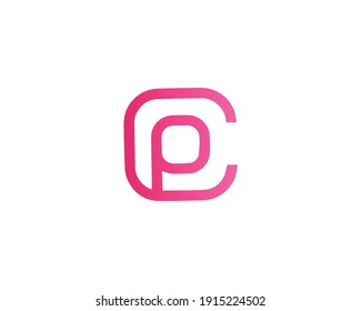 Logo-Design der Buchstaben cp und pc, Vektorvorlage