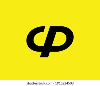 plantilla vectorial de diseño de logotipo cp y pc de letra