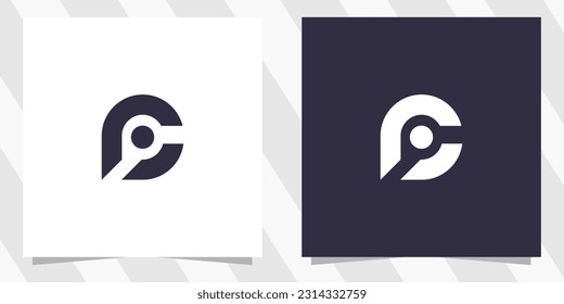 letter cp pc logo design