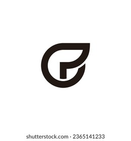 vector de logotipo de línea redonda geométrica simple cp de letra 