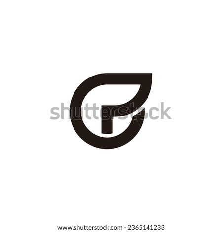 letter cp simple geometric round line logo vector 