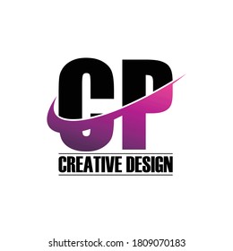 Letter CP simple logo design vector
