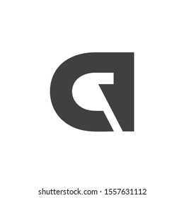 letter cq abstarct negative space logo 