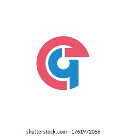Buchstabenkreis-Umdrehung Pfeil geometrisches Design Logo Vektorgrafik