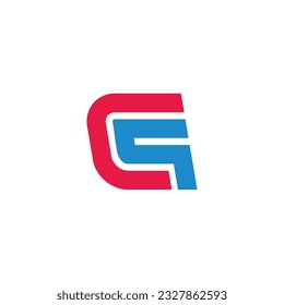 letter cq colorful geometric line logo vector 