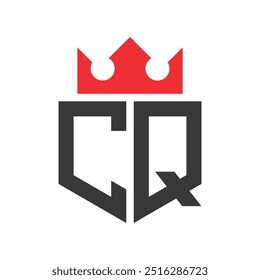 Letra CQ Crown Logo. Crown on Letter CQ Logo Design Template