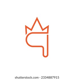 Buchstabenkrone, einfaches Logo, Vektorgrafik 