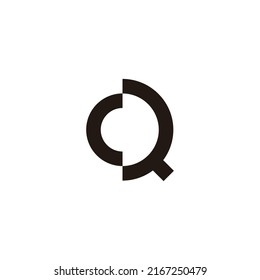 Letter cQ Qc c Q circle geometric symbol simple logo vector
