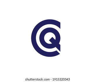 letter cq and qc logo design vector template