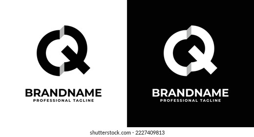 Logo de Monograma CQ o QC, adecuado para cualquier negocio con iniciales de QC o CQ.