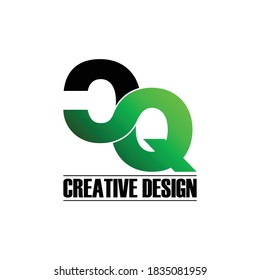 Letra CQ simple diseño de logotipo vectorial
