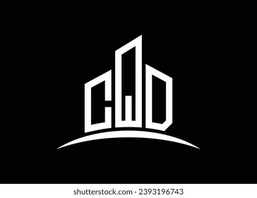 Letter CQD building vector monogram logo design template. Building Shape CQD logo.