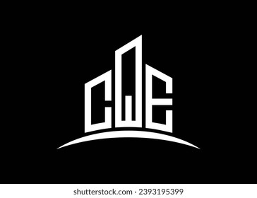 Letter CQE building vector monogram logo design template. Building Shape CQE logo.
