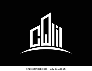 Letra CQI construcción de la plantilla de diseño del logotipo del monólogo del vector. Construyendo el logotipo de Shape CQI.