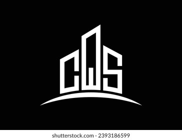 Letter CQS building vector monogram logo design template. Building Shape CQS logo.