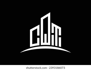 Letter CQT building vector monogram logo design template. Building Shape CQT logo.