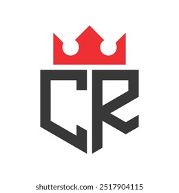 Letter CR Crown Logo. Crown on Letter CR Logo Design Template