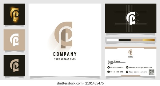 Buchstaben CR oder GR-Monogramm-Logo mit Visitenkartendesign