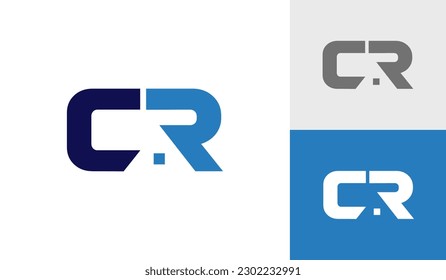 Letter CR initial monogram with house roof  logo design