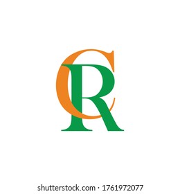 letter cr linked colorful design symbol vector