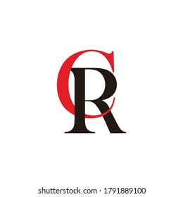 letter cr linked colorful design symbol vector