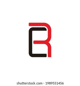 letter cr linked colorful geometric logo vector