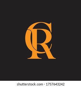 letter cr linked connected design symbol vector