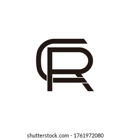 letter cr linked geometric line logo vector