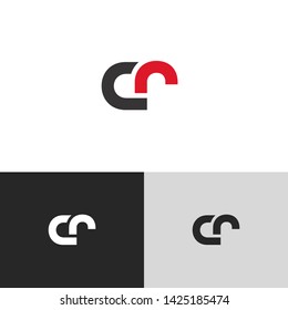 Letter cr linked lowercase logo design template elements. Isolated on white black grey background. Suitable for business, consulting group company.