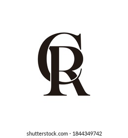 letter cr linked overlap design symbol vector