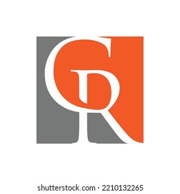 Logo-Design des Briefes CR. Abstraktes Logo-Design
