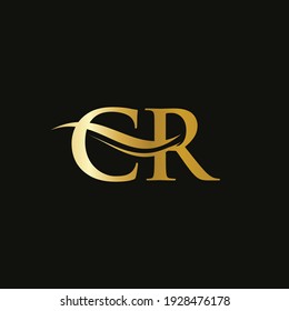 Letter CR Logo Design for business and company identity. Creative CR letter with luxury concept