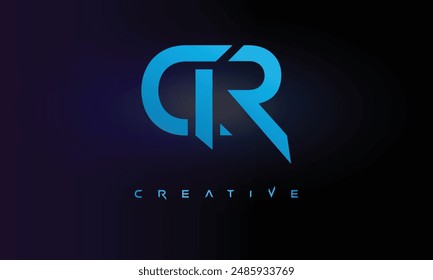 Letter CR logo design creative custom clean two alphabet logo
