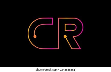 Letter CR logo design. CR logo monogram design vector