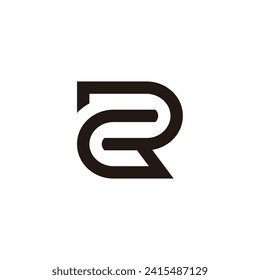 letter cr loop linked geometric logo vector 