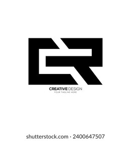 Letter Cr modern flat design with creative abstract monogram logo