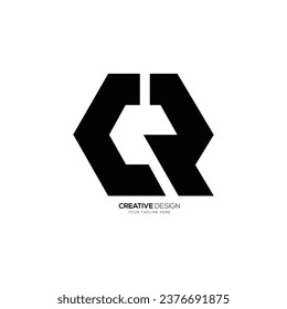 Letter Cr modern new unique shape creative monogram abstract logo