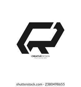 Letter Cr modern new unique shapes alphabet monogram abstract logo design