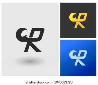letter CR or R monogram abstract logo wave sea ocean shape modern elegant company identity template.